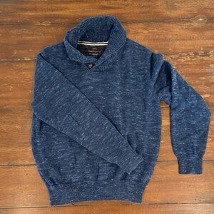 Vintage Weatherproof Men's Heathered Navy Turtleneck Shawl Sweater